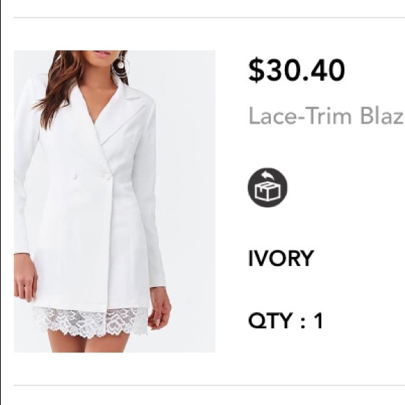 Forever 21 Other - Lace trim blazer dress NOT on forever 21 now!🤩